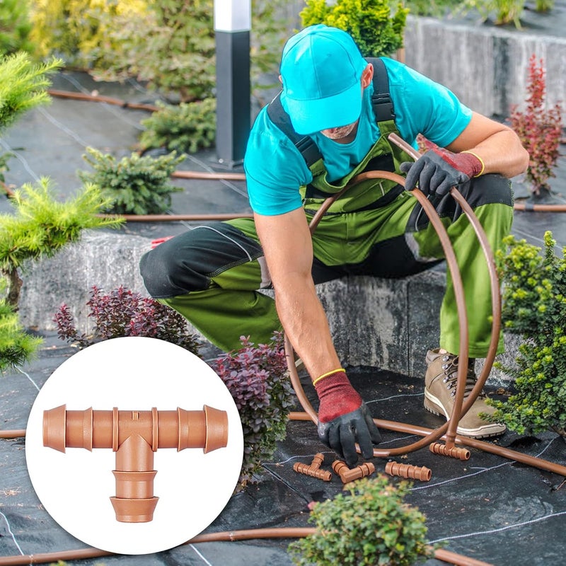 Gardrip Drip Irrigation Barbed Tee：20 Pack Drip Irrigation Tee Parts Fits for 1/2 Inch Drip Irrigation Tubing 17mm 0.600" ID for Patio Lawn Garden - Image 4